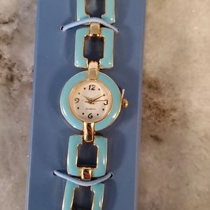 Avon Colorful Curb Link Watch in turquoise